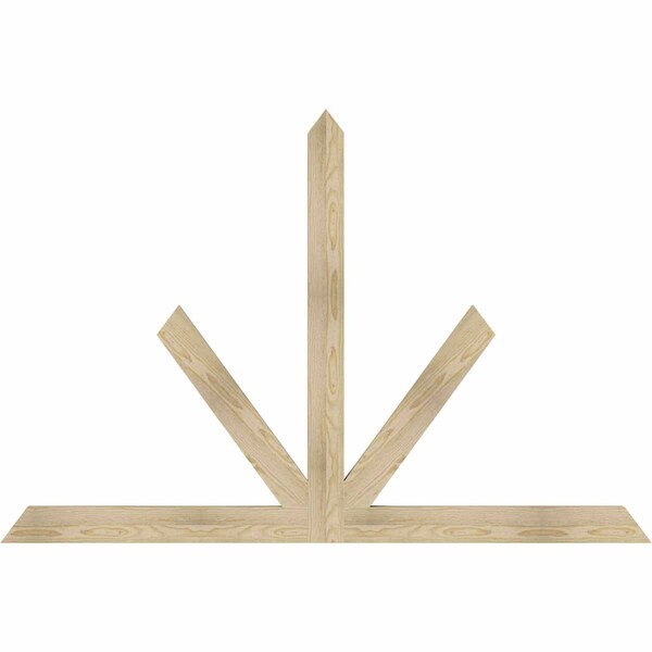 Ekena Millwork Saratoga Rough Sawn Timber Gable Bracket, Douglas Fir, 72"W x 48"H x 2"D x 4"F, 16/12 Pitch GBW072X48X0204SAR00RDF - main